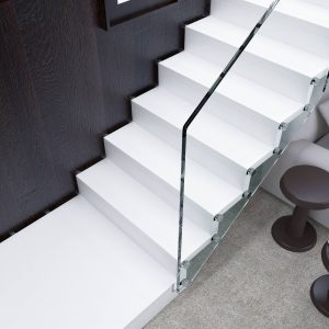 Staircase Jamar Stream, Helical Staircase, Wooden Staircase, Glass Railing.